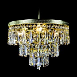 Casa Padrino Luxus Barock Kristall Kronleuchter Gold Ø 30 x H. 25 cm - Prunkvolle Messing Kronleuchter mit böhmischem Kristallglas - Barock Möbel - Edel & Prunkvoll Casa Padrino Luxus Barock Kristall Kronleuchter Gold Ø 30 x H. 25 cm - Prunkvolle Messing Kronleuchter mit böhmischem Kristallglas - Barock Möbel - Edel & Prunkvoll