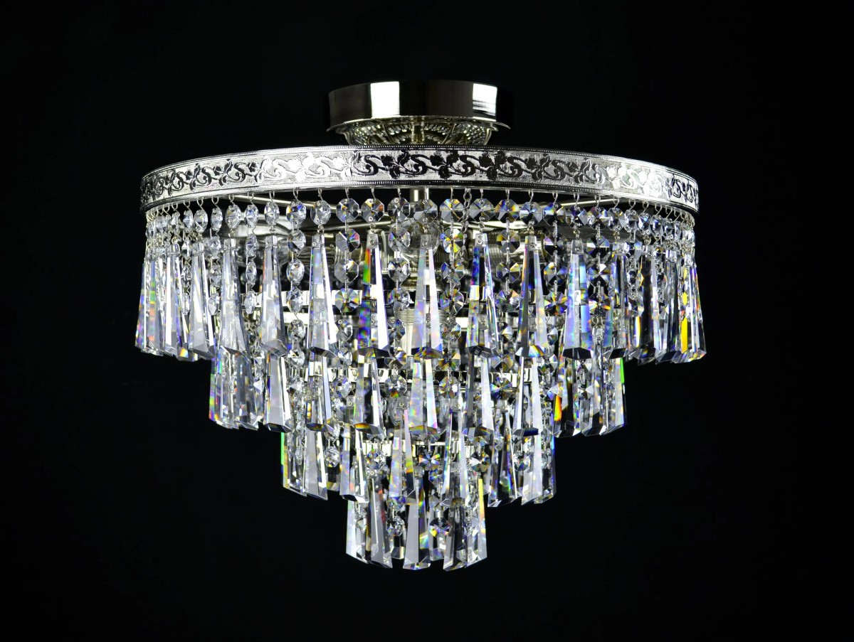 Casa Padrino Luxus Barock Kristall Kronleuchter Silber Ø 40 x H. 34 cm - Prunkvolle Messing Kronleuchter mit böhmischem Kristallglas - Barock Möbel - Edel & Prunkvoll Casa Padrino Luxus Barock Kristall Kronleuchter Silber Ø 40 x H. 34 cm - Prunkvolle Messing Kronleuchter mit böhmischem Kristallglas - Barock Möbel - Edel & Prunkvoll