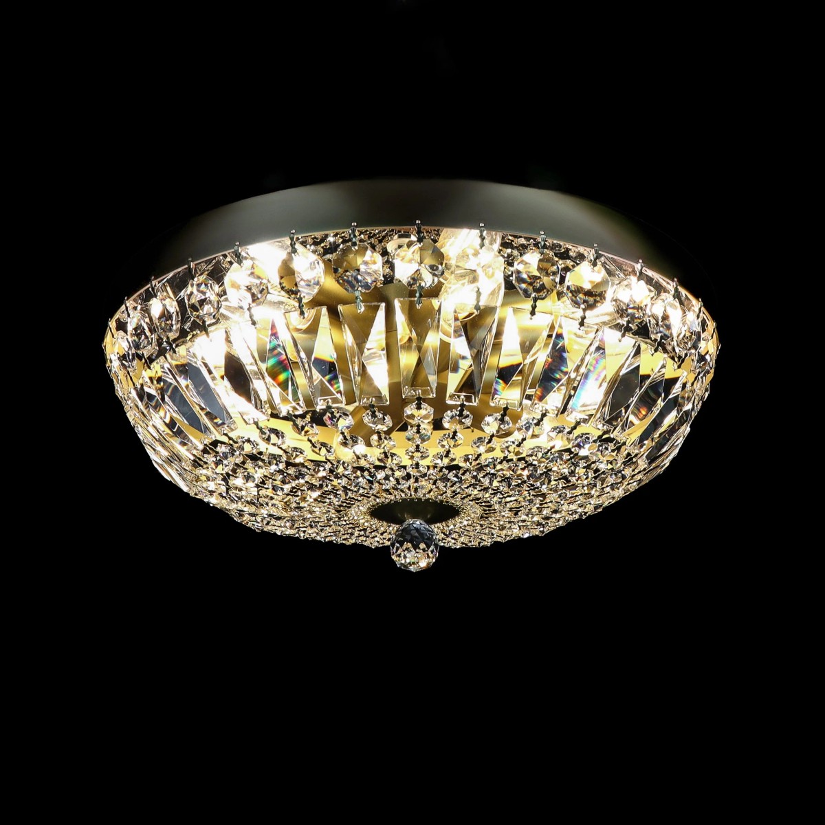 Casa Padrino Luxus Barock Kristall Deckenleuchte Silber Ø 40 x H. 17 cm - Prunkvolle Messing Deckenleuchte mit böhmischem Kristallglas - Barock Möbel - Edel & Prunkvoll Casa Padrino Luxus Barock Kristall Deckenleuchte Silber Ø 40 x H. 17 cm - Prunkvolle Messing Deckenleuchte mit böhmischem Kristallglas - Barock Möbel - Edel & Prunkvoll