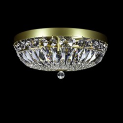 Casa Padrino Luxus Barock Kristall Deckenleuchte Silber Ø 40 x H. 17 cm - Prunkvolle Messing Deckenleuchte mit böhmischem Kristallglas - Barock Möbel - Edel & Prunkvoll Casa Padrino Luxus Barock Kristall Deckenleuchte Silber Ø 40 x H. 17 cm - Prunkvolle Messing Deckenleuchte mit böhmischem Kristallglas - Barock Möbel - Edel & Prunkvoll