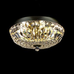 Casa Padrino Luxus Barock Kristall Deckenleuchte Silber Ø 40 x H. 17 cm - Prunkvolle Messing Deckenleuchte mit böhmischem Kristallglas - Barock Möbel - Edel & Prunkvoll Casa Padrino Luxus Barock Kristall Deckenleuchte Silber Ø 40 x H. 17 cm - Prunkvolle Messing Deckenleuchte mit böhmischem Kristallglas - Barock Möbel - Edel & Prunkvoll
