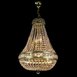 Casa Padrino Luxus Barock Kristall Deckenleuchte Gold Ø 30 x H. 12 cm - Prunkvolle Messing Deckenleuchte mit böhmischem Kristallglas - Barock Möbel - Edel & Prunkvoll Casa Padrino Luxus Barock Kristall Deckenleuchte Gold Ø 30 x H. 12 cm - Prunkvolle Messing Deckenleuchte mit böhmischem Kristallglas - Barock Möbel - Edel & Prunkvoll
