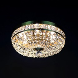 Casa Padrino Lampada da soffitto in cristallo barocco di lusso Oro Ø 40 x H. 17 cm - Sontuosa Lampada da soffitto in ottone con cristallo di Boemia - Mobili barocchi - Nobile e sontuoso Casa Padrino Lampada da soffitto in cristallo barocco di lusso Oro Ø 40 x H. 17 cm - Sontuosa Lampada da soffitto in ottone con cristallo di Boemia - Mobili barocchi - Nobile e sontuoso