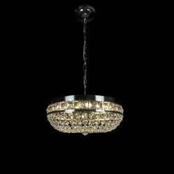 Casa Padrino Lámpara de techo de cristal barroco de lujo Plata Ø 40 x H. 17 cm - Suntuosa Lámpara de techo de latón con cristal de Bohemia - Muebles barrocos - Noble y suntuosa