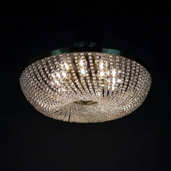 Casa Padrino Luxury Baroque Crystal Ceiling Lamp Gold Ø 60 x H. 17 cm - Magnificent Brass Ceiling Lamp with Bohemian Crystal Glass - Baroque Furniture - Noble & Magnificent Casa Padrino Luxury Baroque Crystal Ceiling Lamp Gold Ø 60 x H. 17 cm - Magnificent Brass Ceiling Lamp with Bohemian Crystal Glass - Baroque Furniture - Noble & Magnificent
