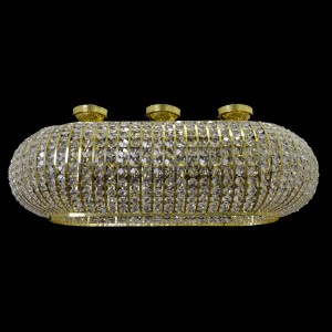 Casa Padrino Luxury Baroque Crystal Wall Lamp Gold 100 x 50 x H. 30 cm - Magnificent Brass Wall Lamp with Bohemian Crystal Glass - Baroque Furniture - Noble & Magnificent