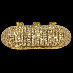 Casa Padrino Luxury Baroque Crystal Wall Lamp Gold 100 x 50 x H. 30 cm - Magnificent Brass Wall Lamp with Bohemian Crystal Glass - Baroque Furniture - Noble & Magnificent Casa Padrino Luxury Baroque Crystal Wall Lamp Gold 100 x 50 x H. 30 cm - Magnificent Brass Wall Lamp with Bohemian Crystal Glass - Baroque Furniture - Noble & Magnificent