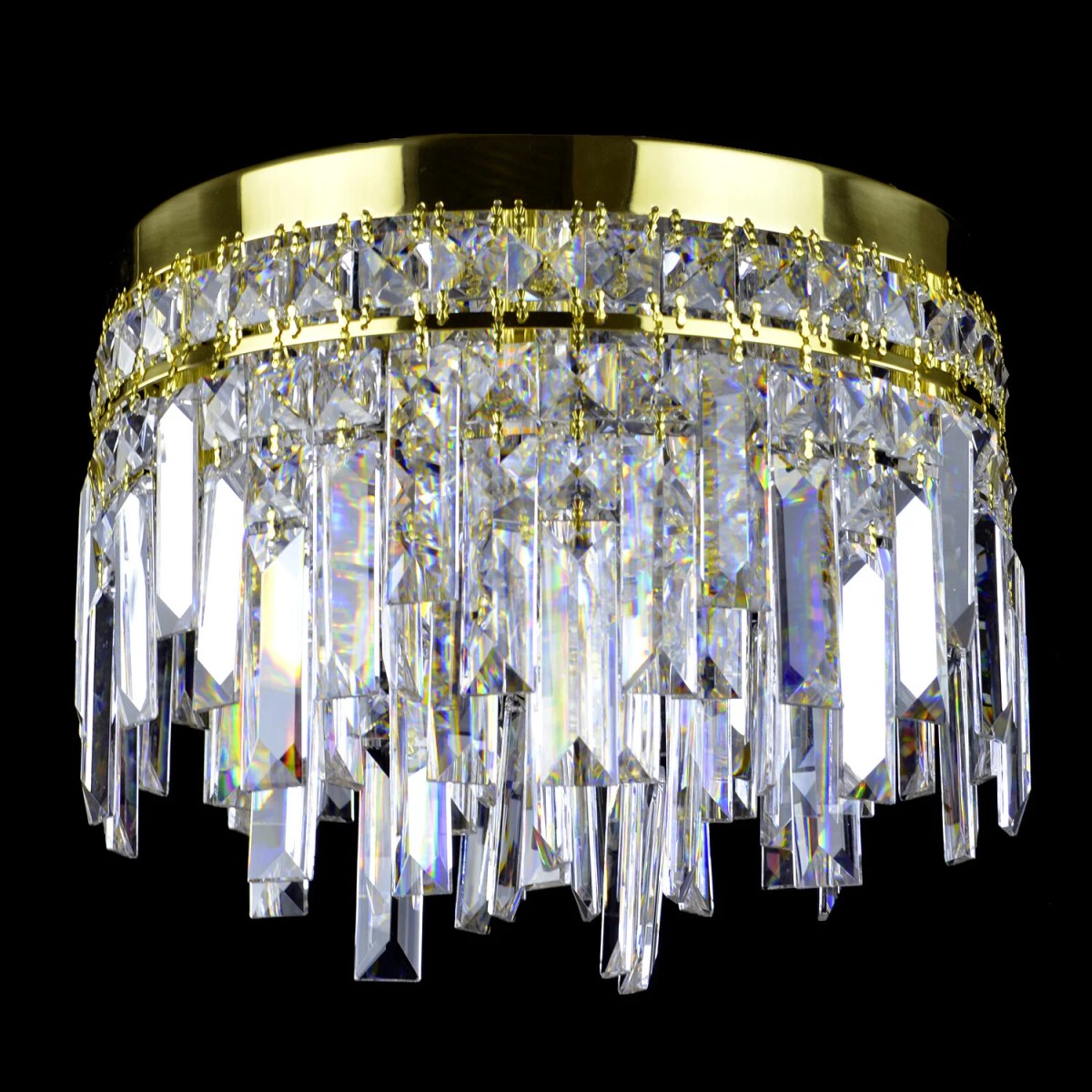 Casa Padrino Lámpara de araña de cristal de lujo Oro Ø 30 x H. 23 cm - Suntuosa Lámpara de araña de latón con cristal de Bohemia - Muebles barrocos - Noble y suntuosa Casa Padrino Lámpara de araña de cristal de lujo Oro Ø 30 x H. 23 cm - Suntuosa Lámpara de araña de latón con cristal de Bohemia - Muebles barrocos - Noble y suntuosa