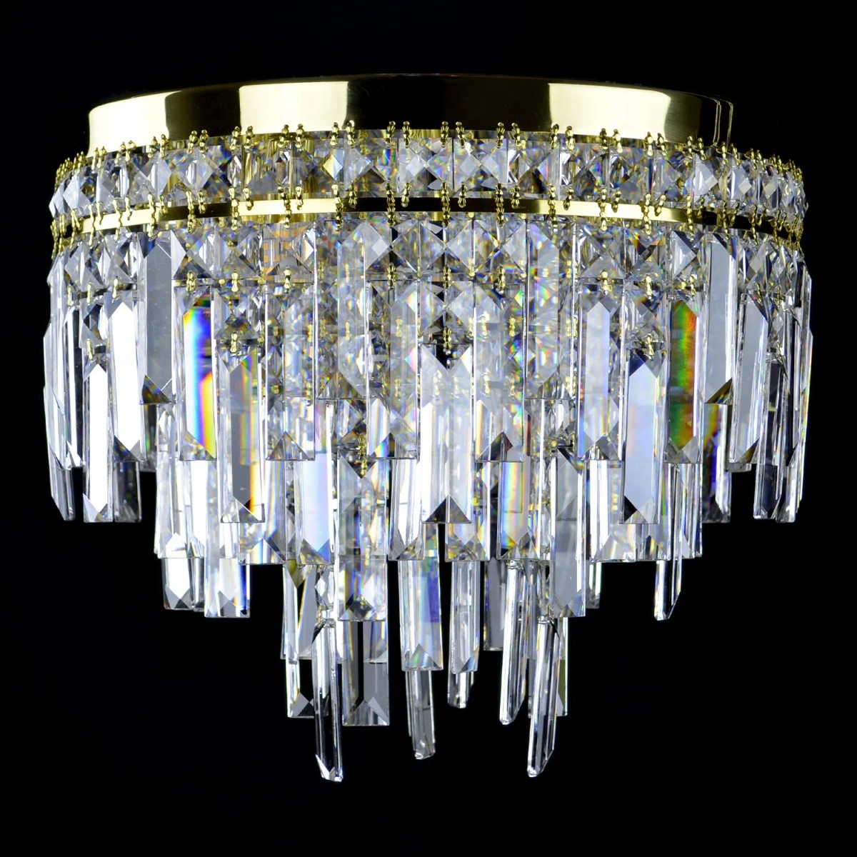 Casa Padrino Luxury Crystal Chandelier Gold Ø 35 x H. 30 cm - Magnificent Brass Chandelier with Bohemian Crystal Glass - Baroque Furniture - Noble & Magnificent Casa Padrino Luxury Crystal Chandelier Gold Ø 35 x H. 30 cm - Magnificent Brass Chandelier with Bohemian Crystal Glass - Baroque Furniture - Noble & Magnificent