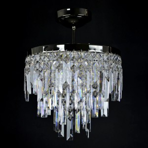 Casa Padrino Luxury Crystal Chandelier Silver Ø 35 x H. 30 cm - Magnificent Brass Chandelier with Bohemian Crystal Glass - Baroque Furniture - Noble & Magnificent Casa Padrino Luxury Crystal Chandelier Silver Ø 35 x H. 30 cm - Magnificent Brass Chandelier with Bohemian Crystal Glass - Baroque Furniture - Noble & Magnificent