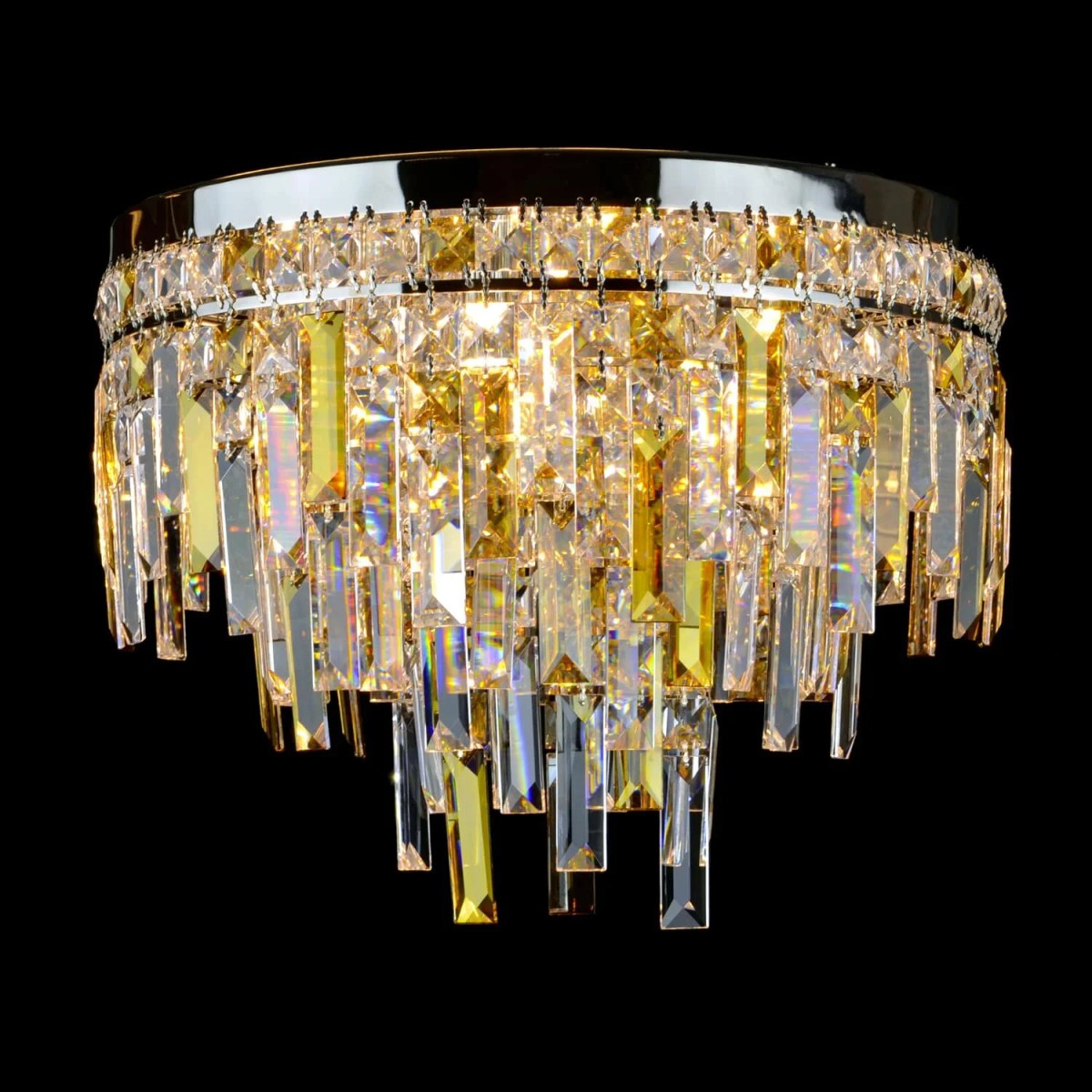 Casa Padrino Luxury Crystal Chandelier Silver Ø 40 x H. 30 cm - Magnificent Brass Chandelier with Bohemian Crystal Glass - Baroque Furniture - Noble & Magnificent Casa Padrino Luxury Crystal Chandelier Silver Ø 40 x H. 30 cm - Magnificent Brass Chandelier with Bohemian Crystal Glass - Baroque Furniture - Noble & Magnificent