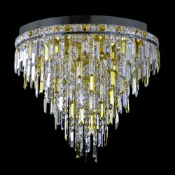 Casa Padrino Luxury Crystal Chandelier Gold Ø 70 x H. 60 cm - Magnificent Brass Chandelier with Bohemian Crystal Glass - Baroque Furniture - Noble & Magnificent Casa Padrino Luxury Crystal Chandelier Gold Ø 70 x H. 60 cm - Magnificent Brass Chandelier with Bohemian Crystal Glass - Baroque Furniture - Noble & Magnificent