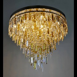 Casa Padrino Luxury Crystal Chandelier Gold Ø 70 x H. 60 cm - Magnificent Brass Chandelier with Bohemian Crystal Glass - Baroque Furniture - Noble & Magnificent Casa Padrino Luxury Crystal Chandelier Gold Ø 70 x H. 60 cm - Magnificent Brass Chandelier with Bohemian Crystal Glass - Baroque Furniture - Noble & Magnificent