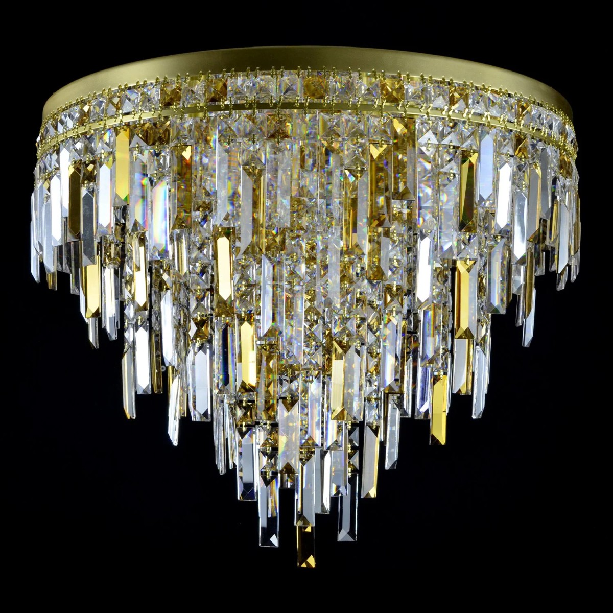Casa Padrino Lustre en cristal de luxe Or Ø 70 x H. 60 cm - Somptueuse Lustre en laiton avec cristal de Bohême - Meubles baroques - Noble & somptueux Casa Padrino Lustre en cristal de luxe Or Ø 70 x H. 60 cm - Somptueuse Lustre en laiton avec cristal de Bohême - Meubles baroques - Noble & somptueux