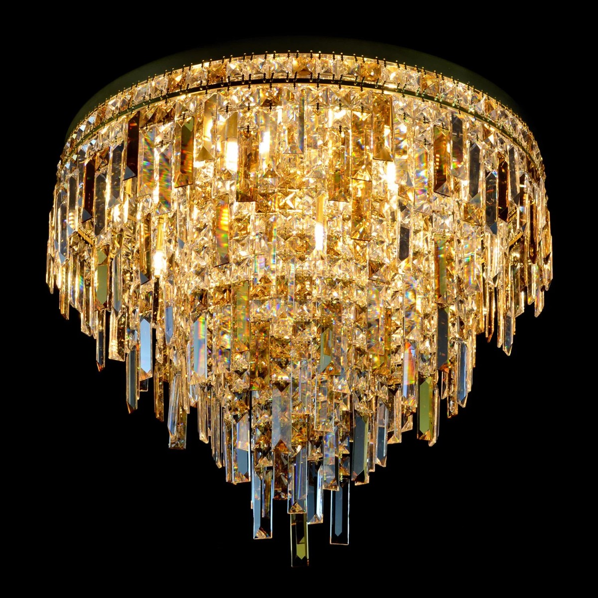 Casa Padrino Lustre en cristal de luxe Or Ø 70 x H. 60 cm - Somptueuse Lustre en laiton avec cristal de Bohême - Meubles baroques - Noble & somptueux Casa Padrino Lustre en cristal de luxe Or Ø 70 x H. 60 cm - Somptueuse Lustre en laiton avec cristal de Bohême - Meubles baroques - Noble & somptueux