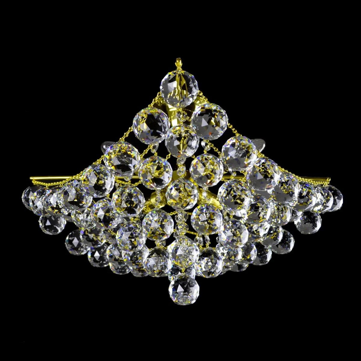 Casa Padrino Plafonnier en cristal baroque de luxe Or Ø 48 x H. 22 cm - Somptueuse Plafonnier en laiton avec cristal de Bohême - Meubles baroques - Noble & somptueux Casa Padrino Plafonnier en cristal baroque de luxe Or Ø 48 x H. 22 cm - Somptueuse Plafonnier en laiton avec cristal de Bohême - Meubles baroques - Noble & somptueux