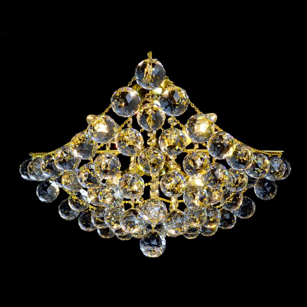 Casa Padrino Plafonnier en cristal baroque de luxe Or Ø 48 x H. 22 cm - Somptueuse Plafonnier en laiton avec cristal de Bohême - Meubles baroques - Noble & somptueux Casa Padrino Plafonnier en cristal baroque de luxe Or Ø 48 x H. 22 cm - Somptueuse Plafonnier en laiton avec cristal de Bohême - Meubles baroques - Noble & somptueux