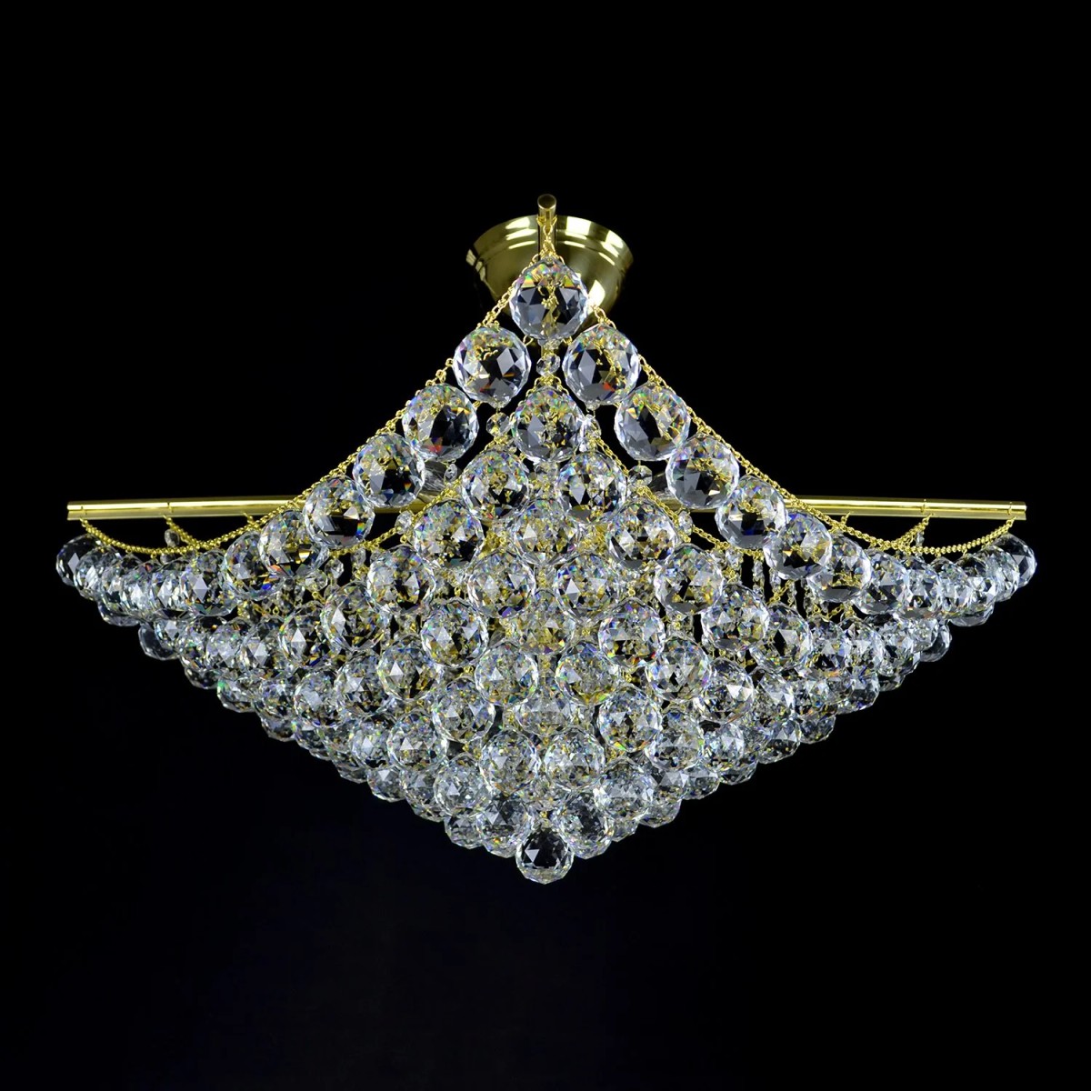 Casa Padrino Lustre en cristal baroque de luxe Or Ø 62 x H. 50 cm - Somptueuse Lustre en laiton avec cristal de Bohême - Meubles baroques - Noble & somptueux Casa Padrino Lustre en cristal baroque de luxe Or Ø 62 x H. 50 cm - Somptueuse Lustre en laiton avec cristal de Bohême - Meubles baroques - Noble & somptueux