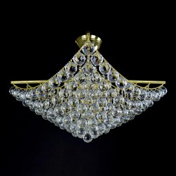Casa Padrino Lustre en cristal baroque de luxe Or Ø 62 x H. 50 cm - Somptueuse Lustre en laiton avec cristal de Bohême - Meubles baroques - Noble & somptueux Casa Padrino Lustre en cristal baroque de luxe Or Ø 62 x H. 50 cm - Somptueuse Lustre en laiton avec cristal de Bohême - Meubles baroques - Noble & somptueux