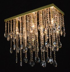 Casa Padrino Lampada da parete in cristallo barocco di lusso Oro 60 x 25 x H. 50 cm - Sontuosa Lampada da parete in ottone con cristallo di Boemia - Mobili barocchi - Nobile e sontuoso
