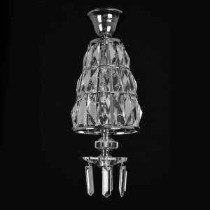 Casa Padrino Luxury Crystal Pendant Lamp Silver Ø 16 x H. 45 cm - Magnificent Brass Pendant Lamp with Bohemian Crystal Glass - Baroque Furniture - Noble & Magnificent