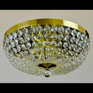Casa Padrino Luxus Barock Kristall Deckenleuchte Gold Ø 45 x H. 18 cm - Prunkvolle Messing Deckenleuchte mit böhmischem Kristallglas - Barock Möbel - Edel & Prunkvoll Casa Padrino Luxus Barock Kristall Deckenleuchte Gold Ø 45 x H. 18 cm - Prunkvolle Messing Deckenleuchte mit böhmischem Kristallglas - Barock Möbel - Edel & Prunkvoll