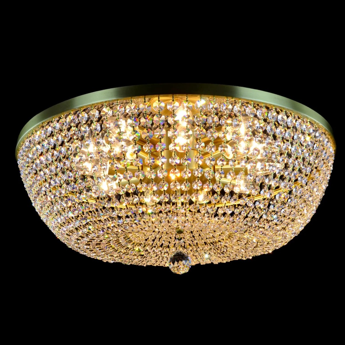 Casa Padrino Luxury Baroque Crystal Ceiling Lamp Gold Ø 60 x H. 18 cm - Magnificent Brass Ceiling Lamp with Bohemian Crystal Glass - Baroque Furniture - Noble & Magnificent Casa Padrino Luxury Baroque Crystal Ceiling Lamp Gold Ø 60 x H. 18 cm - Magnificent Brass Ceiling Lamp with Bohemian Crystal Glass - Baroque Furniture - Noble & Magnificent