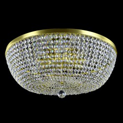 Casa Padrino Luxury Baroque Crystal Ceiling Lamp Gold Ø 60 x H. 18 cm - Magnificent Brass Ceiling Lamp with Bohemian Crystal Glass - Baroque Furniture - Noble & Magnificent Casa Padrino Luxury Baroque Crystal Ceiling Lamp Gold Ø 60 x H. 18 cm - Magnificent Brass Ceiling Lamp with Bohemian Crystal Glass - Baroque Furniture - Noble & Magnificent