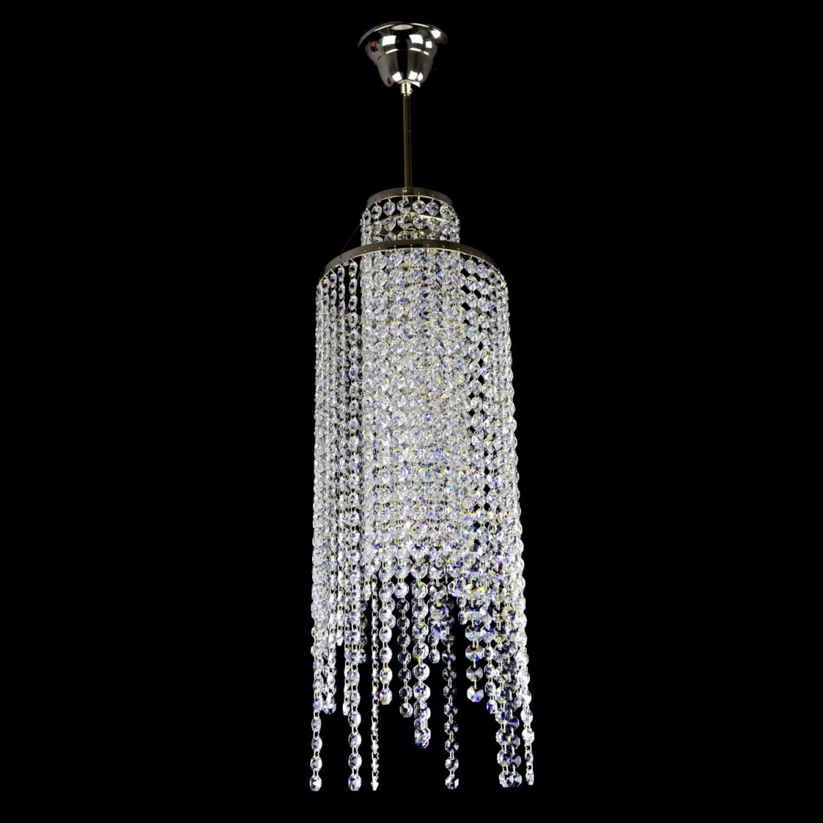 Casa Padrino Luxury Crystal Pendant Lamp Silver Ø 20 x H. 62 cm - Magnificent Brass Pendant Lamp with Bohemian Crystal Glass - Baroque Furniture - Noble & Magnificent Casa Padrino Luxury Crystal Pendant Lamp Silver Ø 20 x H. 62 cm - Magnificent Brass Pendant Lamp with Bohemian Crystal Glass - Baroque Furniture - Noble & Magnificent