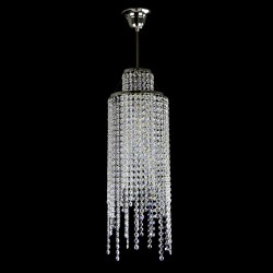 Casa Padrino Luxury Crystal Pendant Lamp Silver Ø 20 x H. 62 cm - Magnificent Brass Pendant Lamp with Bohemian Crystal Glass - Baroque Furniture - Noble & Magnificent Casa Padrino Luxury Crystal Pendant Lamp Silver Ø 20 x H. 62 cm - Magnificent Brass Pendant Lamp with Bohemian Crystal Glass - Baroque Furniture - Noble & Magnificent