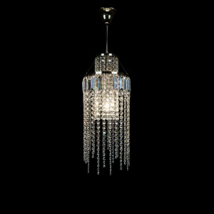 Casa Padrino Luxury Crystal Pendant Lamp Gold Ø 20 x H. 62 cm - Magnificent Brass Pendant Lamp with Bohemian Crystal Glass - Baroque Furniture - Noble & Magnificent