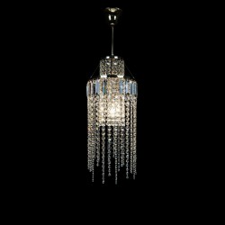 Casa Padrino Luxury Crystal Pendant Lamp Gold Ø 20 x H. 62 cm - Magnificent Brass Pendant Lamp with Bohemian Crystal Glass - Baroque Furniture - Noble & Magnificent
