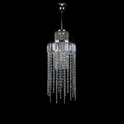 Casa Padrino Luxury Crystal Pendant Lamp Gold Ø 20 x H. 62 cm - Magnificent Brass Pendant Lamp with Bohemian Crystal Glass - Baroque Furniture - Noble & Magnificent