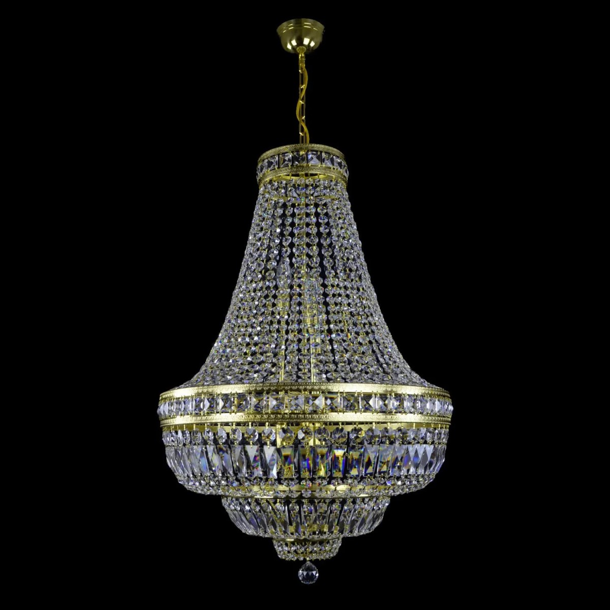 Casa Padrino Lampadario in cristallo barocco di lusso Oro Ø 60 x H. 90 cm - Sontuosa Lampadario in ottone con cristallo di Boemia - Mobili barocchi - Nobile e sontuoso Casa Padrino Lampadario in cristallo barocco di lusso Oro Ø 60 x H. 90 cm - Sontuosa Lampadario in ottone con cristallo di Boemia - Mobili barocchi - Nobile e sontuoso