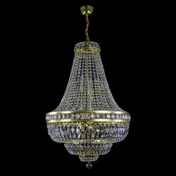 Casa Padrino Lampadario in cristallo barocco di lusso Oro Ø 60 x H. 90 cm - Sontuosa Lampadario in ottone con cristallo di Boemia - Mobili barocchi - Nobile e sontuoso Casa Padrino Lampadario in cristallo barocco di lusso Oro Ø 60 x H. 90 cm - Sontuosa Lampadario in ottone con cristallo di Boemia - Mobili barocchi - Nobile e sontuoso