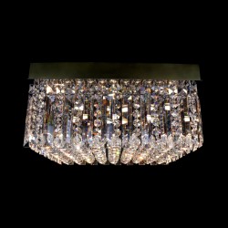 Casa Padrino Luxury Baroque Crystal Wall Lamp Gold 50 x 50 x H. 20 cm - Magnificent Brass Wall Lamp with Bohemian Crystal Glass - Baroque Furniture - Noble & Magnificent Casa Padrino Luxury Baroque Crystal Wall Lamp Gold 50 x 50 x H. 20 cm - Magnificent Brass Wall Lamp with Bohemian Crystal Glass - Baroque Furniture - Noble & Magnificent