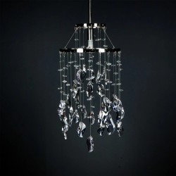 Casa Padrino Luxury Crystal Pendant Lamp Silver Ø 20 x H. 40 cm - Magnificent Brass Pendant Lamp with Bohemian Crystal Glass - Baroque Furniture - Noble & Magnificent