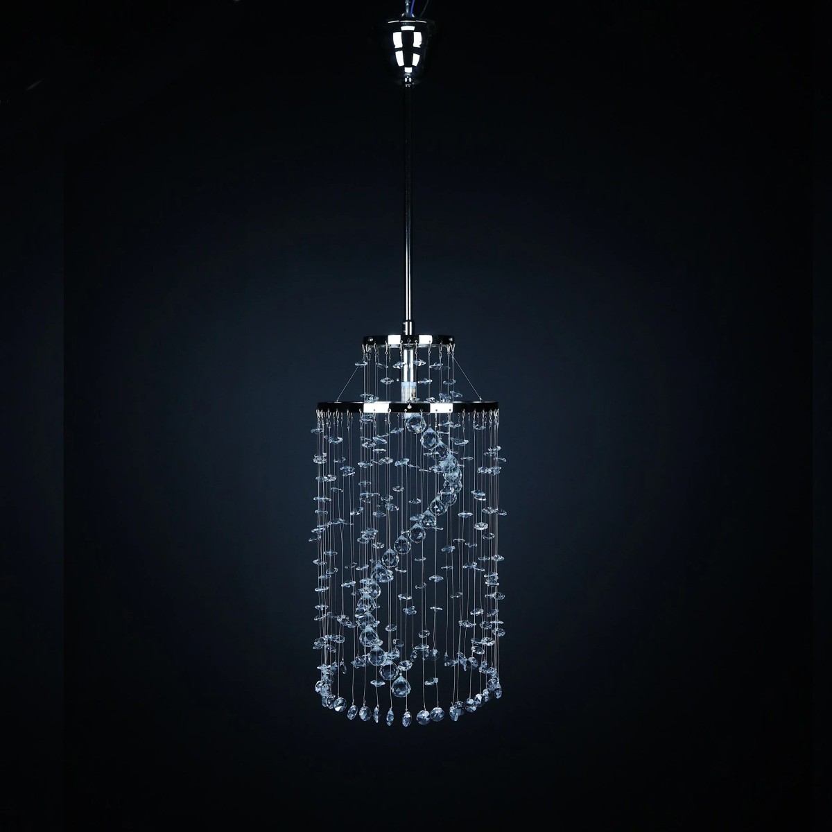 Casa Padrino Luxury Crystal Pendant Lamp Silver Ø 20 x H. 40 cm - Magnificent Brass Pendant Lamp with Bohemian Crystal Glass - Baroque Furniture - Noble & Magnificent Casa Padrino Luxury Crystal Pendant Lamp Silver Ø 20 x H. 40 cm - Magnificent Brass Pendant Lamp with Bohemian Crystal Glass - Baroque Furniture - Noble & Magnificent