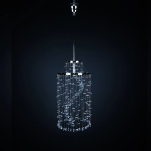 Casa Padrino Luxury Crystal Pendant Lamp Silver Ø 20 x H. 40 cm - Magnificent Brass Pendant Lamp with Bohemian Crystal Glass - Baroque Furniture - Noble & Magnificent