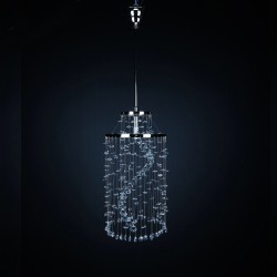Casa Padrino Luxury Crystal Pendant Lamp Silver Ø 20 x H. 40 cm - Magnificent Brass Pendant Lamp with Bohemian Crystal Glass - Baroque Furniture - Noble & Magnificent Casa Padrino Luxury Crystal Pendant Lamp Silver Ø 20 x H. 40 cm - Magnificent Brass Pendant Lamp with Bohemian Crystal Glass - Baroque Furniture - Noble & Magnificent