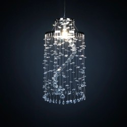 Casa Padrino Luxury Crystal Pendant Lamp Silver Ø 20 x H. 40 cm - Magnificent Brass Pendant Lamp with Bohemian Crystal Glass - Baroque Furniture - Noble & Magnificent Casa Padrino Luxury Crystal Pendant Lamp Silver Ø 20 x H. 40 cm - Magnificent Brass Pendant Lamp with Bohemian Crystal Glass - Baroque Furniture - Noble & Magnificent