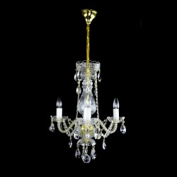 Casa Padrino Luxury Baroque Crystal Chandelier Gold Ø 40 x H. 52 cm - Magnificent Brass Chandelier with Bohemian Crystal Glass - Baroque Furniture - Noble & Magnificent Casa Padrino Luxury Baroque Crystal Chandelier Gold Ø 40 x H. 52 cm - Magnificent Brass Chandelier with Bohemian Crystal Glass - Baroque Furniture - Noble & Magnificent