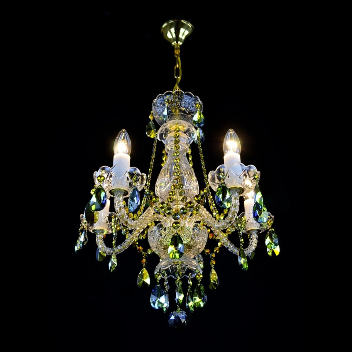 Casa Padrino Luxury Baroque Crystal Chandelier Gold Ø 50 x H. 50 cm - Magnificent Brass Chandelier with Bohemian Crystal Glass - Baroque Furniture - Noble & Magnificent Casa Padrino Luxury Baroque Crystal Chandelier Gold Ø 50 x H. 50 cm - Magnificent Brass Chandelier with Bohemian Crystal Glass - Baroque Furniture - Noble & Magnificent
