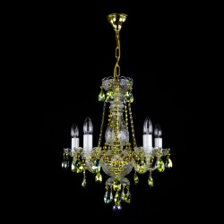 Casa Padrino Luxury Baroque Crystal Chandelier Gold Ø 50 x H. 50 cm - Magnificent Brass Chandelier with Bohemian Crystal Glass - Baroque Furniture - Noble & Magnificent Casa Padrino Luxury Baroque Crystal Chandelier Gold Ø 50 x H. 50 cm - Magnificent Brass Chandelier with Bohemian Crystal Glass - Baroque Furniture - Noble & Magnificent