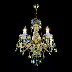 Casa Padrino Luxury Baroque Crystal Chandelier Gold Ø 50 x H. 50 cm - Magnificent Brass Chandelier with Bohemian Crystal Glass - Baroque Furniture - Noble & Magnificent Casa Padrino Luxury Baroque Crystal Chandelier Gold Ø 50 x H. 50 cm - Magnificent Brass Chandelier with Bohemian Crystal Glass - Baroque Furniture - Noble & Magnificent