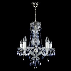 Casa Padrino Luxury Baroque Crystal Chandelier Silver Ø 50 x H. 50 cm - Magnificent Brass Chandelier with Bohemian Crystal Glass - Baroque Furniture - Noble & Magnificent Casa Padrino Luxury Baroque Crystal Chandelier Silver Ø 50 x H. 50 cm - Magnificent Brass Chandelier with Bohemian Crystal Glass - Baroque Furniture - Noble & Magnificent