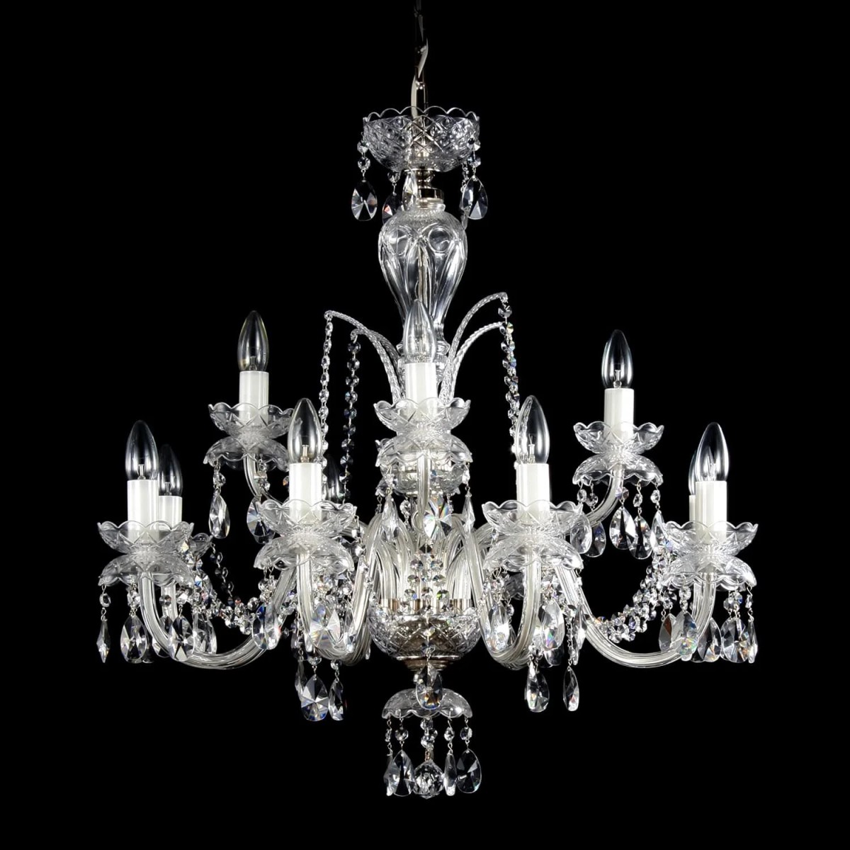Casa Padrino Luxury Baroque Crystal Chandelier Gold Ø 75 x H. 75 cm - Magnificent Brass Chandelier with Bohemian Crystal Glass - Baroque Furniture - Noble & Magnificent Casa Padrino Luxury Baroque Crystal Chandelier Gold Ø 75 x H. 75 cm - Magnificent Brass Chandelier with Bohemian Crystal Glass - Baroque Furniture - Noble & Magnificent