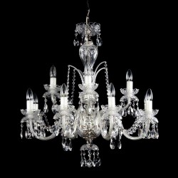 Casa Padrino Luxury Baroque Crystal Chandelier Gold Ø 75 x H. 75 cm - Magnificent Brass Chandelier with Bohemian Crystal Glass - Baroque Furniture - Noble & Magnificent Casa Padrino Luxury Baroque Crystal Chandelier Gold Ø 75 x H. 75 cm - Magnificent Brass Chandelier with Bohemian Crystal Glass - Baroque Furniture - Noble & Magnificent
