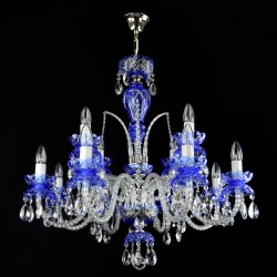 Casa Padrino Luxury Baroque Crystal Chandelier Silver Ø 75 x H. 75 cm - Magnificent Brass Chandelier with Bohemian Crystal Glass - Baroque Furniture - Noble & Magnificent Casa Padrino Luxury Baroque Crystal Chandelier Silver Ø 75 x H. 75 cm - Magnificent Brass Chandelier with Bohemian Crystal Glass - Baroque Furniture - Noble & Magnificent