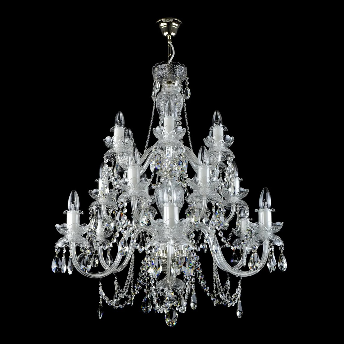 Casa Padrino Lustre en cristal baroque de luxe Or Ø 82 x H. 95 cm - Somptueuse Lustre en laiton avec cristal de Bohême - Meubles baroques - Noble & somptueux Casa Padrino Lustre en cristal baroque de luxe Or Ø 82 x H. 95 cm - Somptueuse Lustre en laiton avec cristal de Bohême - Meubles baroques - Noble & somptueux